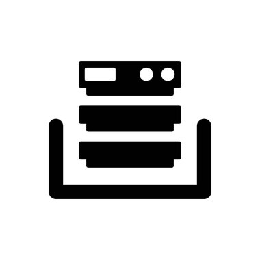 Sunucu rafı simgesi (vektör illüstrasyonu)