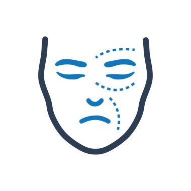 Yüz Plastik Cerrahisi simgesi (Vektör illüstrasyon)