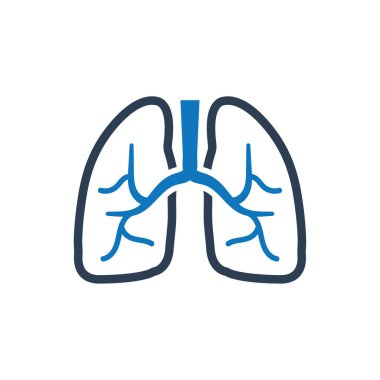 Pulmonoloji simgesi (Vektör illüstrasyonu)
