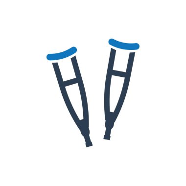 Koltuk değnekleri simgesi (Vektör illüstrasyonu)