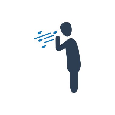 Öksürük simgesi (Vektör illüstrasyonu)