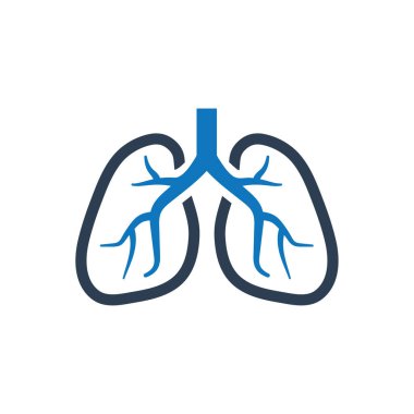 Pulmonoloji simgesi (Vektör illüstrasyonu)