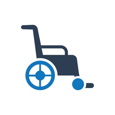 Tekerlekli sandalye simgesi (Vektör illüstrasyonu)