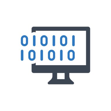 İkili şifreleme simgesi (Vektör illüstrasyonu)