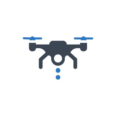 Quadcopter simgesi (Vektör illüstrasyonu)