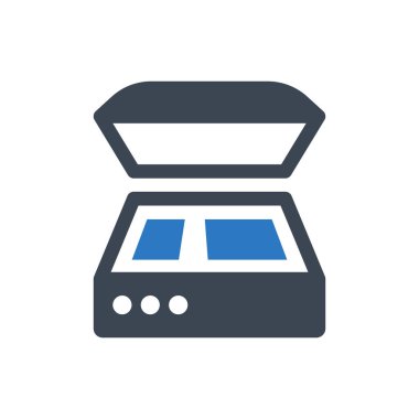 Belge tarayıcı simgesi (Vektör illüstrasyonu)