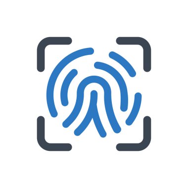 Parmak izi tarama simgesi (Vektör illüstrasyonu)
