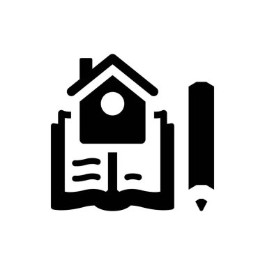 Ev ödevi ikonu. Vektör EPS dosyası.