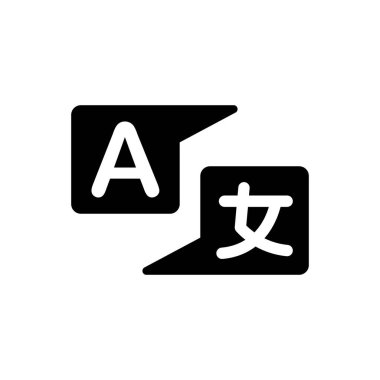 Dil çevirmeni simgesi. Vektör EPS dosyası.