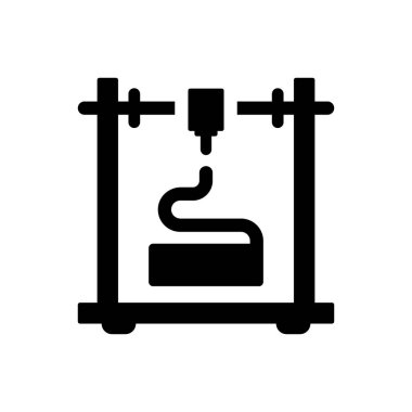 3D yazdırma simgesi. Vektör EPS dosyası.