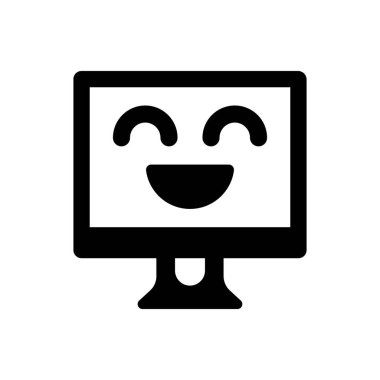 Bilgisayar şen şakrak ikonu. Vektör EPS dosyası.