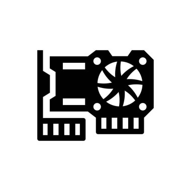 Video kartı simgesi. Vektör EPS dosyası.