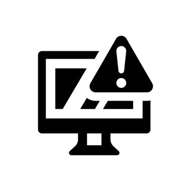Bilgisayar uyarı simgesi. Vektör EPS dosyası.