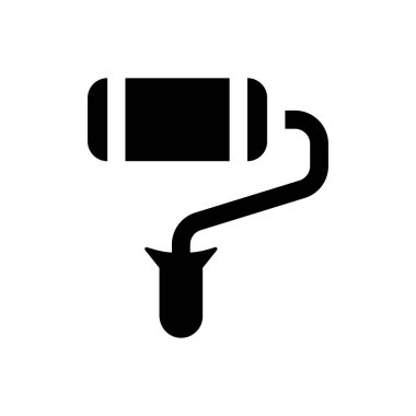 Beyaz arkaplanda boyama silindiri simgesi