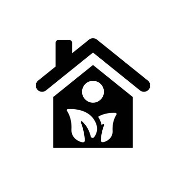 Beyaz arkaplanda eko ev simgesi