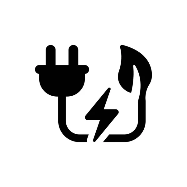 Green Power Symbol Auf Weißem Hintergrund — Stockvektor