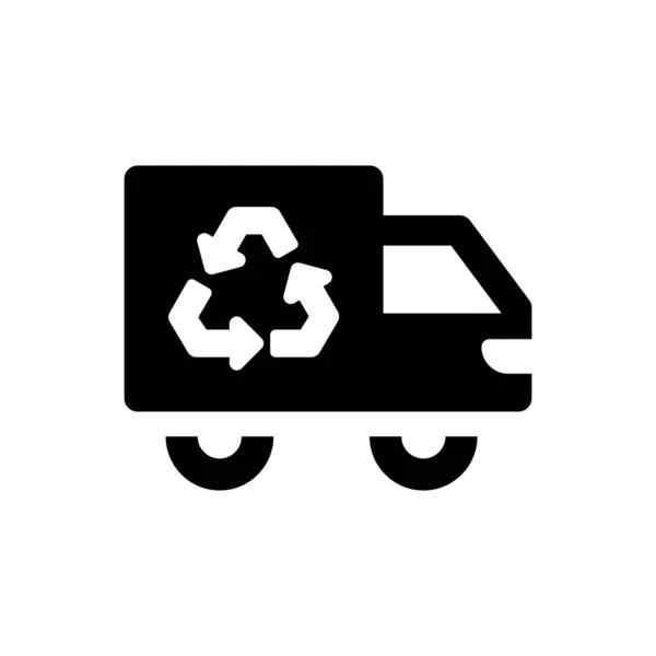 Garbage Truck Icon White Background — Stock Vector