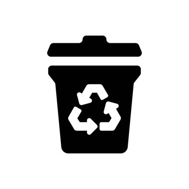 Beyaz arkaplanda geri dönüşüm kutusu simgesi