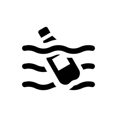 Beyaz arkaplanda okyanus kirliliği simgesi