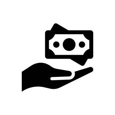 Beyaz arkaplanda borç para simgesi