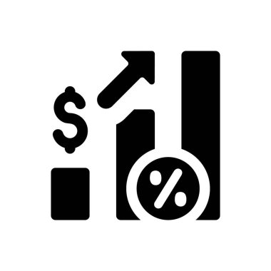 Beyaz arkaplanda kredi faiz simgesi