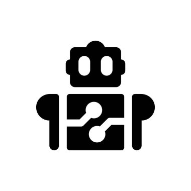 Beyaz arkaplanda yapay zeka robot simgesi