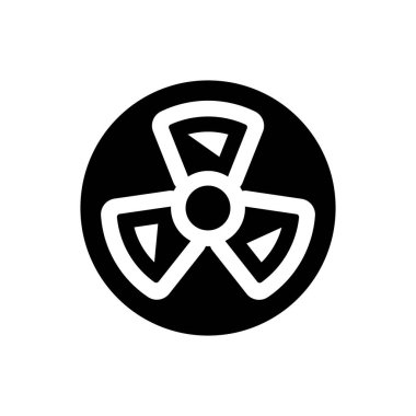 Beyaz arkaplanda nükleer radyasyon simgesi