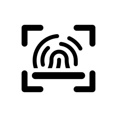 Beyaz arkaplanda biyometrik parmak izi tarama simgesi