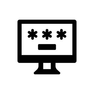 Beyaz arkaplanda bilgisayar güvenlik parolası simgesi