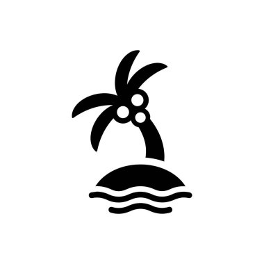 Beyaz arkaplanda ada palmiye simgesi