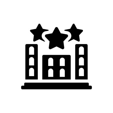 Beyaz arkaplanda otel tatil beldesi simgesi