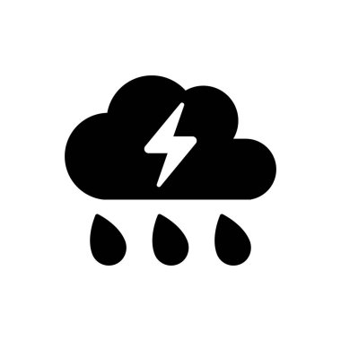 Beyaz arkaplanda gece fırtına simgesi