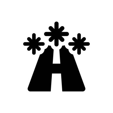 Beyaz arkaplanda buz kaygan yol simgesi