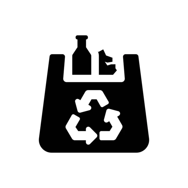 Plastikowe Śmieci Recykling Ikona Białym Tle — Wektor stockowy