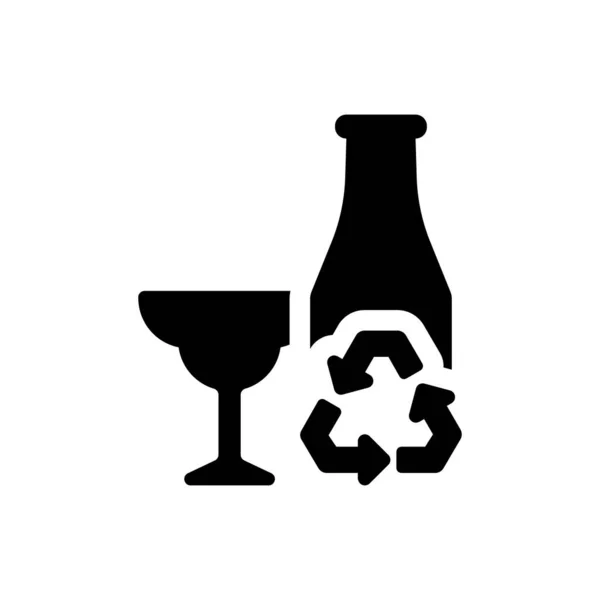 Ikona Recyklingu Szkła Białym Tle — Wektor stockowy