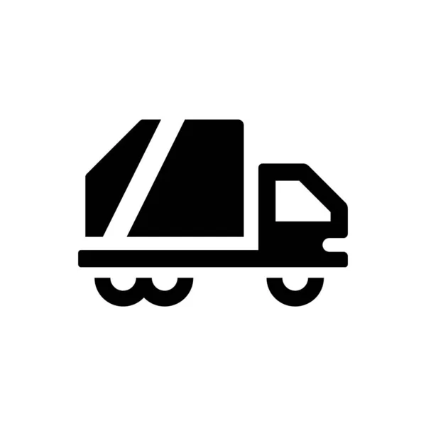 Vuilniswagen Pictogram Witte Achtergrond — Stockvector