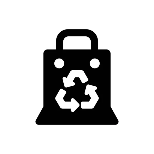 Bag Recycle Pictogram Witte Achtergrond — Stockvector