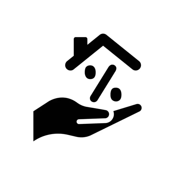 Wonen Lening Pictogram Witte Achtergrond — Stockvector