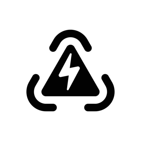 Lightning Alert Icon White Background — Stock Vector