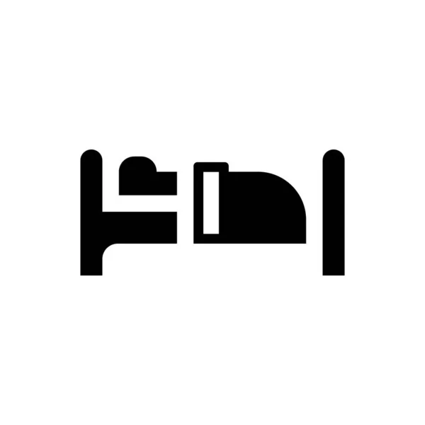 白色背景的睡床图标 — 图库矢量图片
