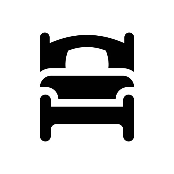 Hotel Bed Pictogram Witte Achtergrond — Stockvector