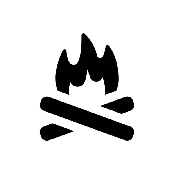 Lagerfeuer Symbol Auf Weißem Hintergrund — Stockvektor