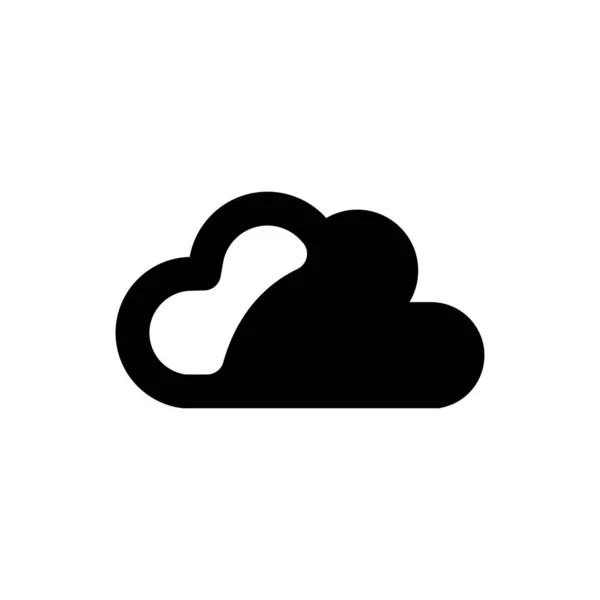 Cloud Weather Icon White Background — Stock Vector