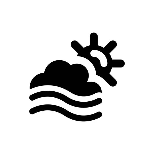 Icône Jour Brouillard Sur Fond Blanc — Image vectorielle