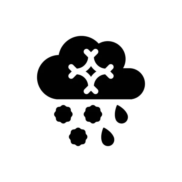 Snow Rain Icon White Background — Stock Vector