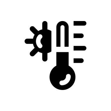 Beyaz arkaplanda sıcak sıcaklık simgesi