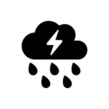 Beyaz arkaplanda fırtına simgesi