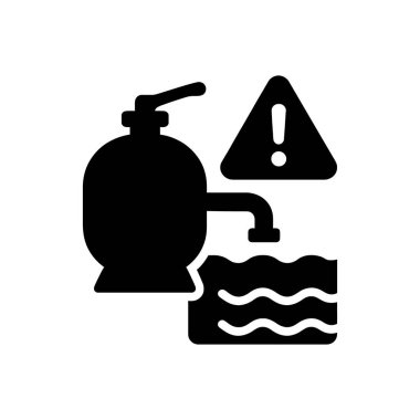 Havuz Pompası Uyarı Simgesi Beyaz Arkaplanda İzole Edildi