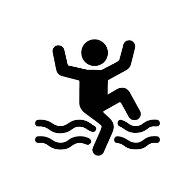 Kaydır ve Düş Tehlike Simgesi Beyaz Arkaplanda İzole Edildi