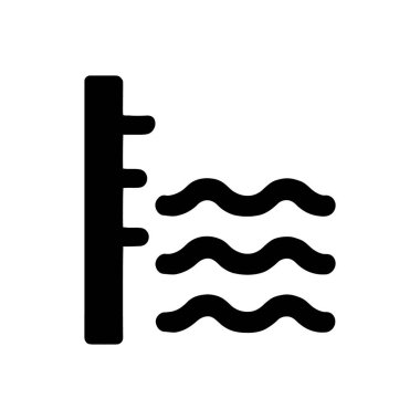 Su Derinliği Ölçüm Simgesi Beyaz Arkaplanda İzole Edildi